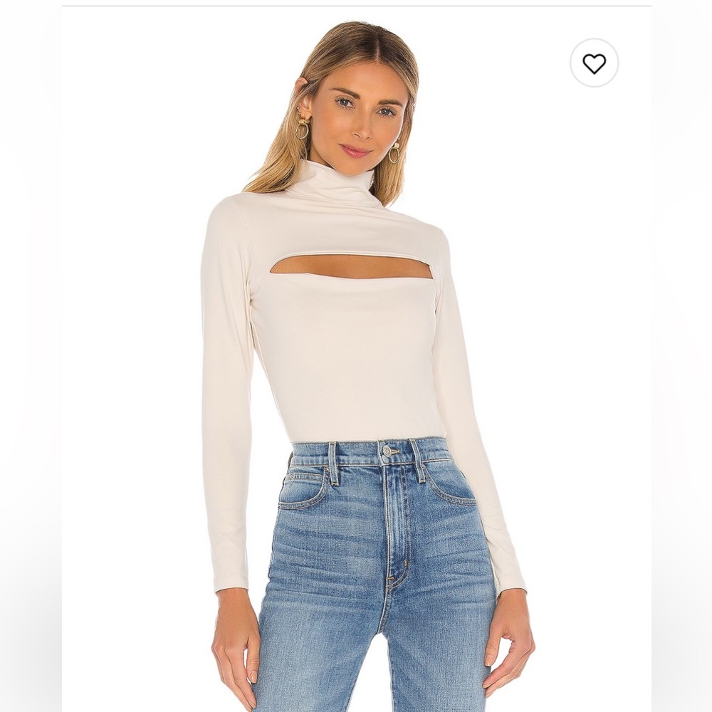 Susana Monaco Mock Neck Slashed Top, Size S